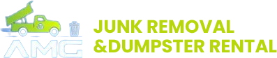 A green background with the words " junk removal dumps ".