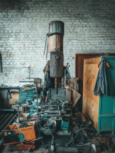 A messy garage