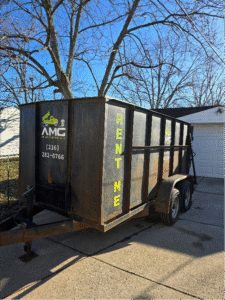 A large junk pickup with ‘rent me’ written on the side.