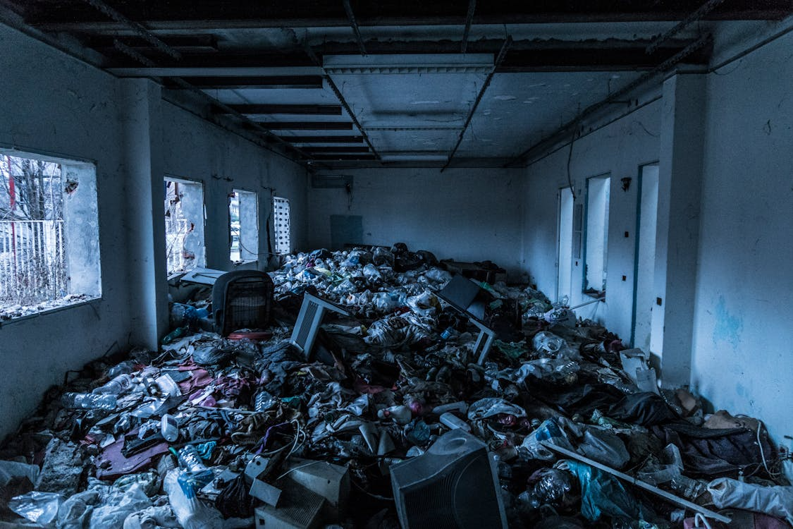 Junk in a dark room 